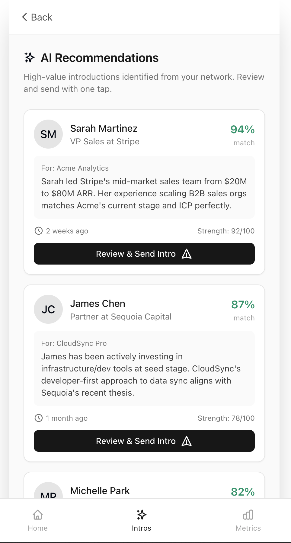 Smart Intro Suggestions